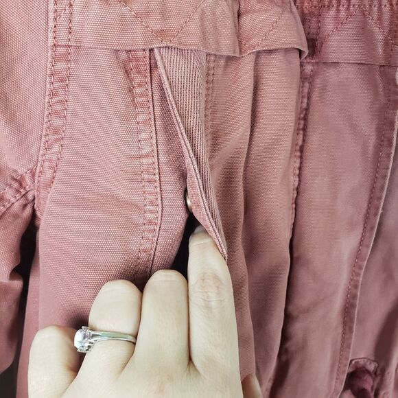 Women's American Eagle Outfitters Pink Winter Overcoat Faux Fur Jacket Medium - Picture 7 of 14